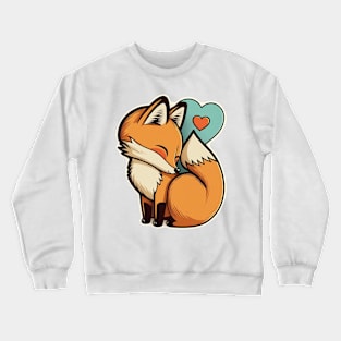 Cute fox with a heart Crewneck Sweatshirt